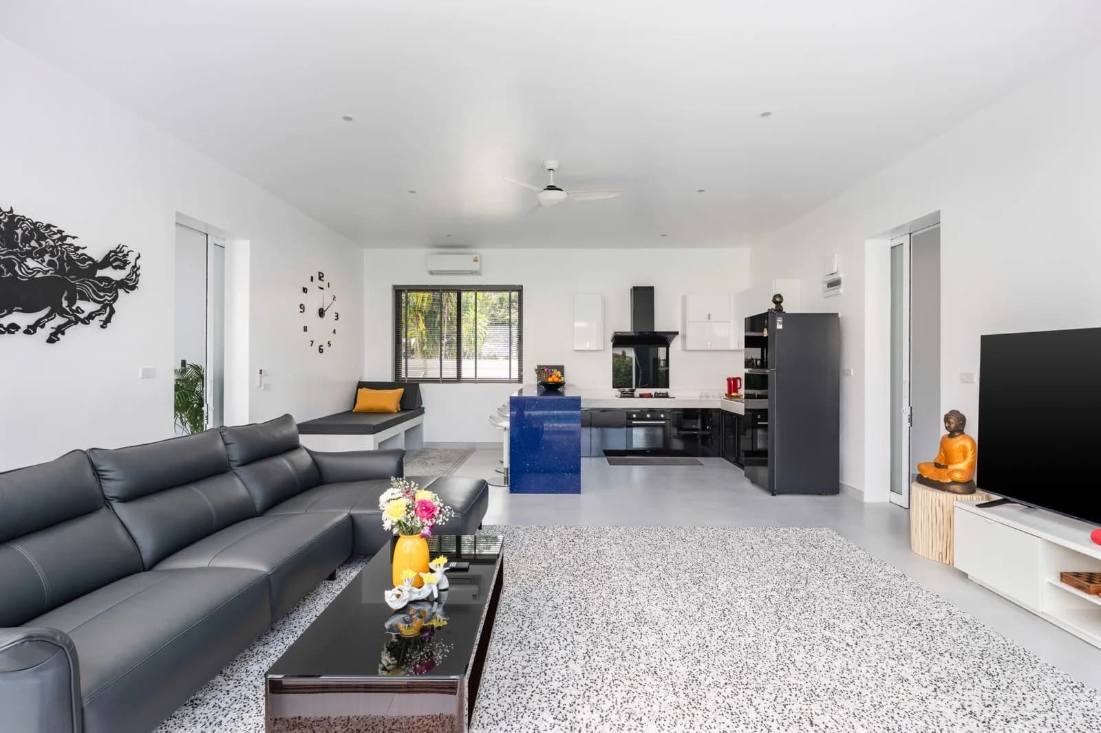 Open-plan living and kitchen area