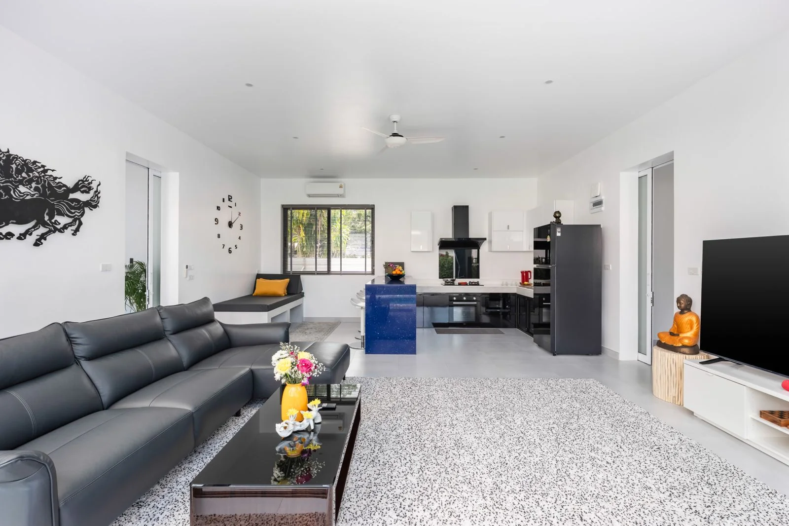 Open-plan living and kitchen area